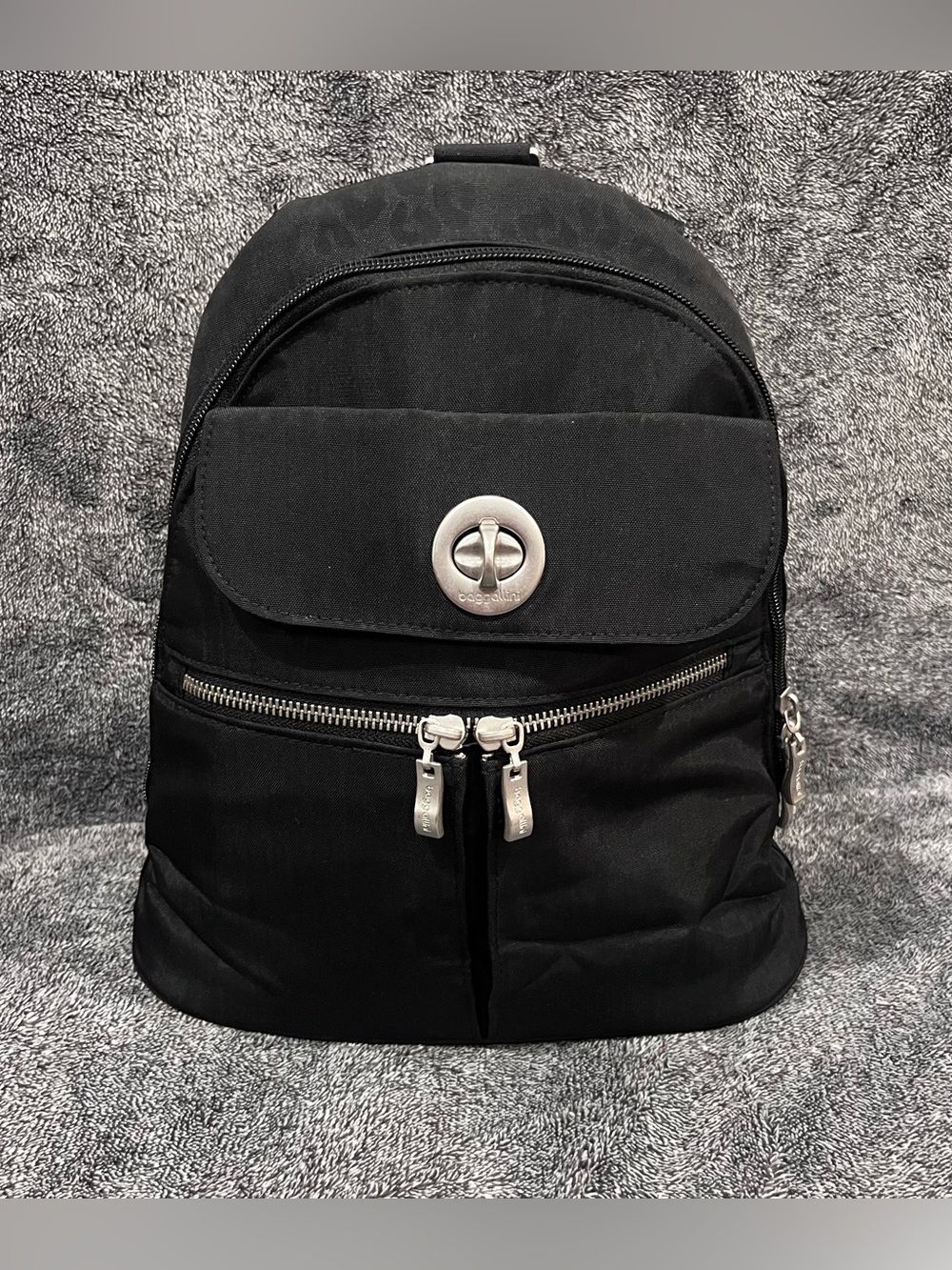 Baggallini Naples Convertible Backpack women’s black cheetah emboss